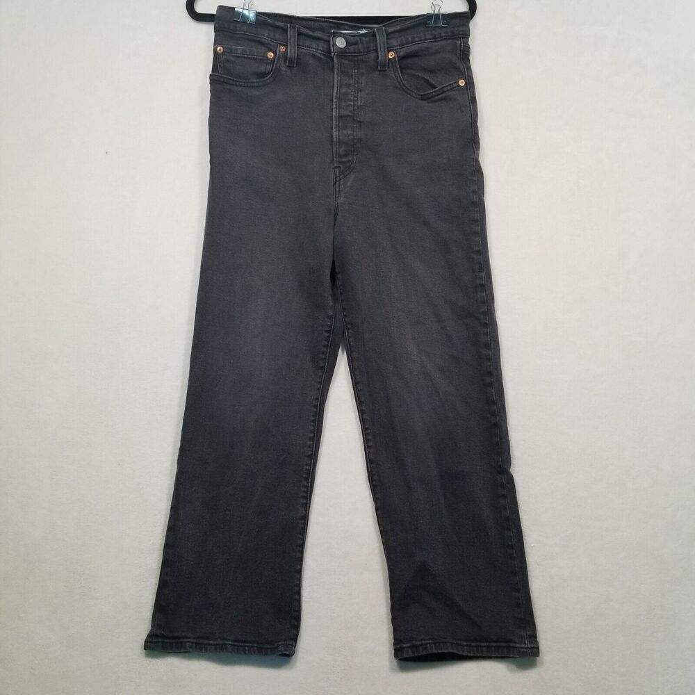 Levi's Women's Ribcage Straight Ankle High Rise Jeans - Black
